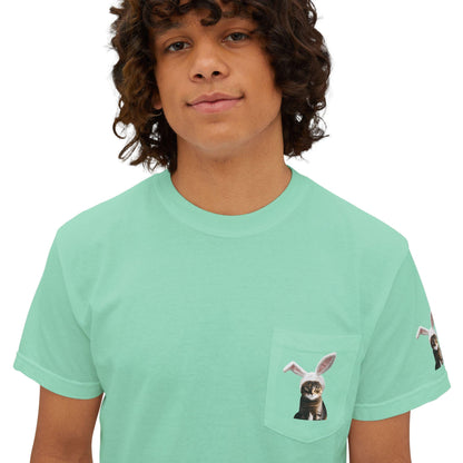 Catwifhat Pocket T-Shirt, Cat Lover Tee, Feline Hat Shirt, Unique Pocket Design, Unisex Top